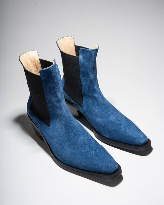 ARUJU Blue suede Chelsea Boot - LAX