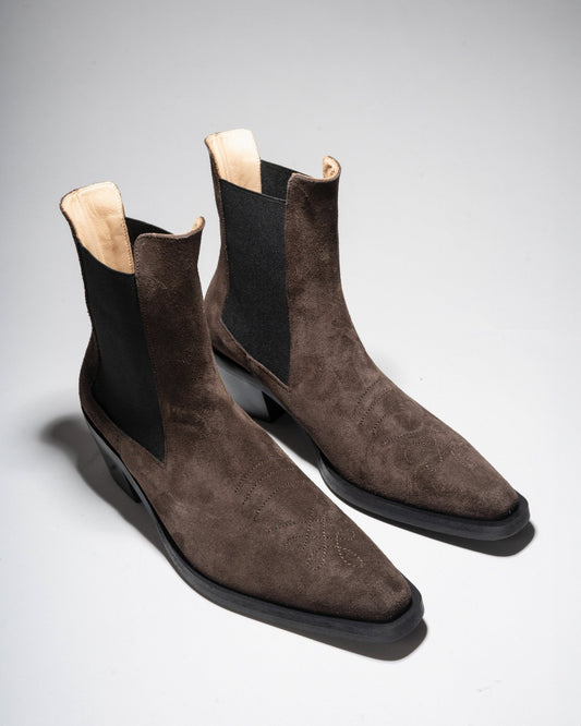 ARUJU Dark brown suede Chelsea Boot - LAX