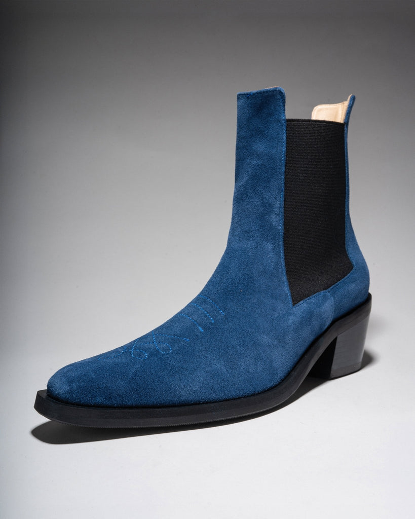 ARUJU Blue suede Chelsea Boot - LAX