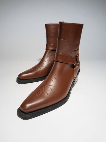 ARUJU RIDER BOOT Cognac Brown - LAX