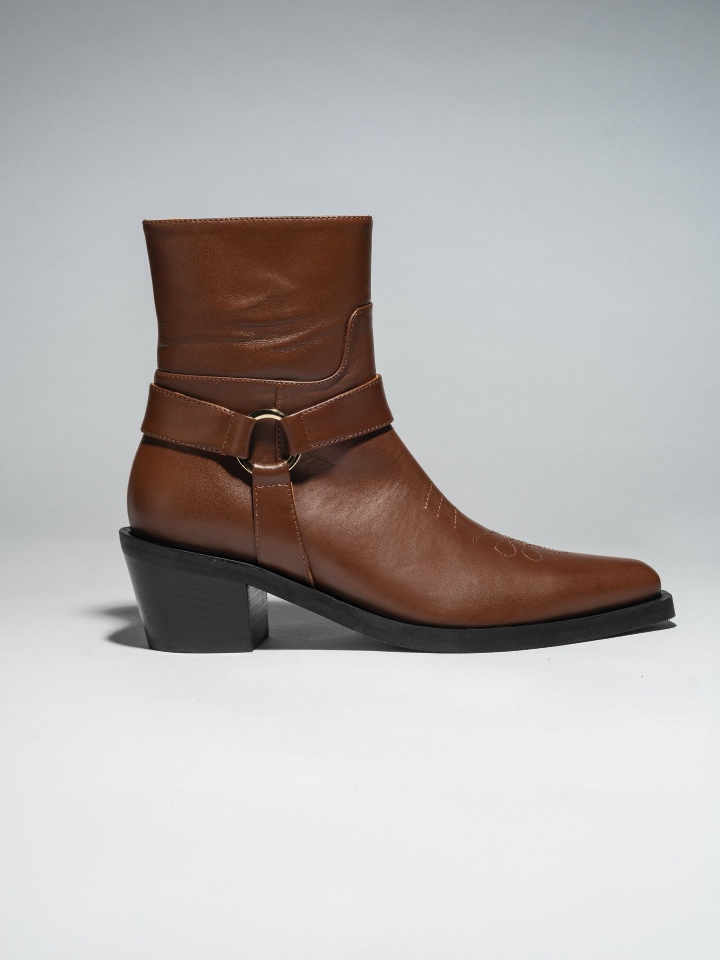 ARUJU RIDER BOOT Cognac Brown - LAX