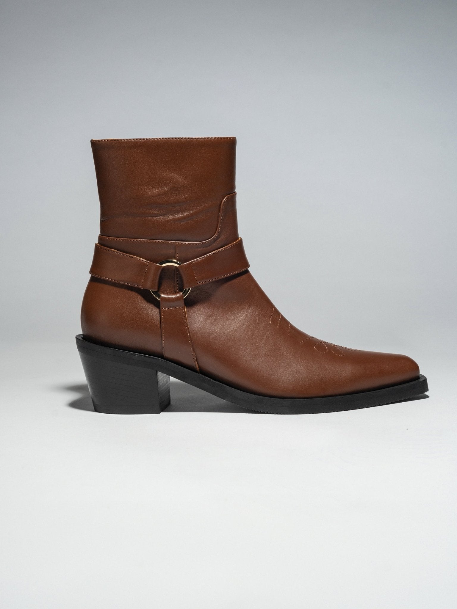 ARUJU RIDER BOOT Cognac Brown - LAX