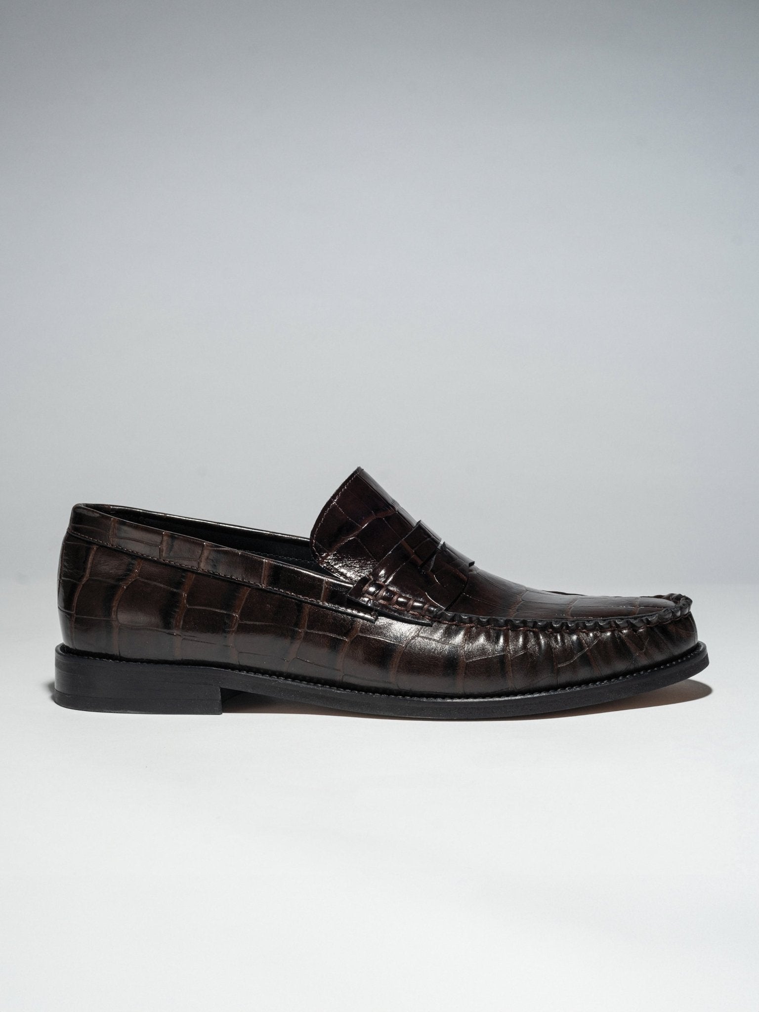 JEAN MAN LOAFERS Brown Croc - LAX