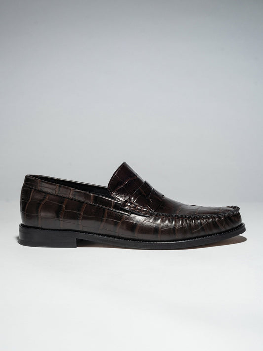 JEAN MAN LOAFERS Brown Croc - LAX