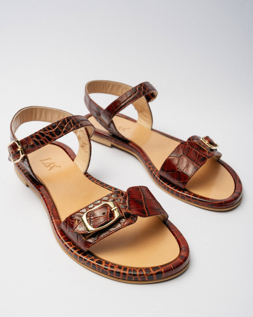 PARDES Cognac Brown Croc - LAX