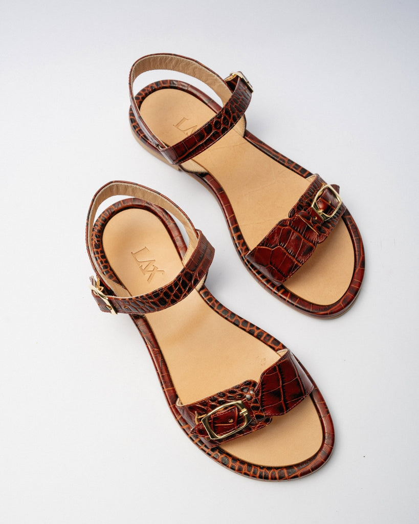 PARDES Cognac Brown Croc - LAX
