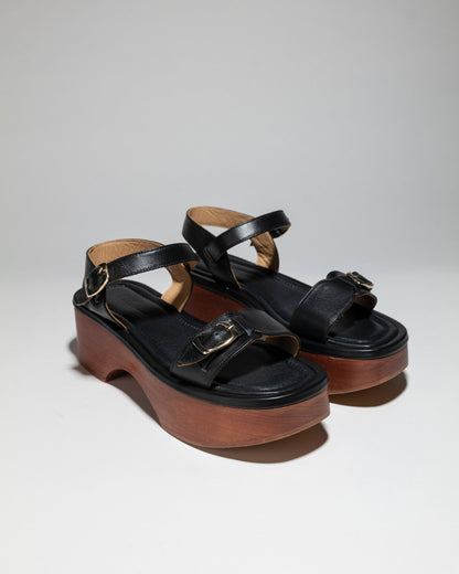 PARDES SANDAL CLOGGY HIGH PLATFORM Black - LAX