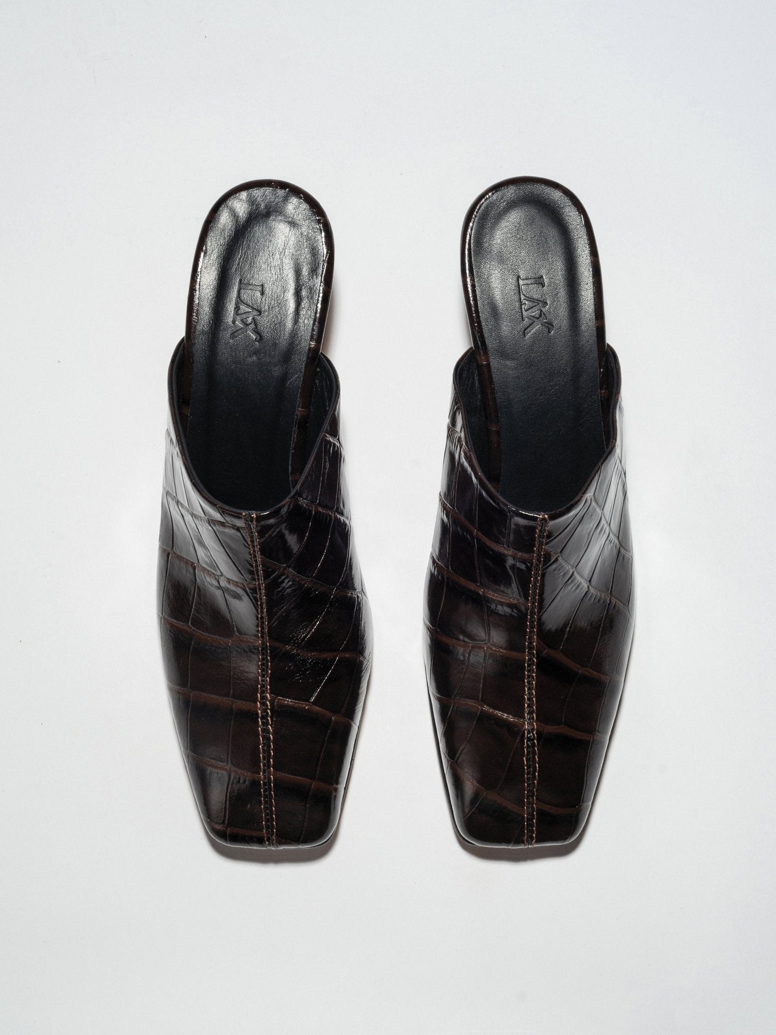 PIAF Mules Chocolate brown Croc - LAX