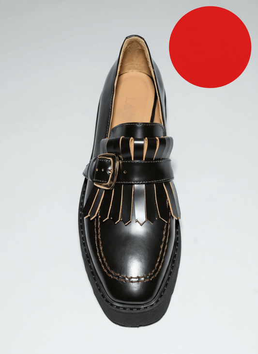 RED DOT - SAMPLE FUZZY loafers Dark Brown - LAX