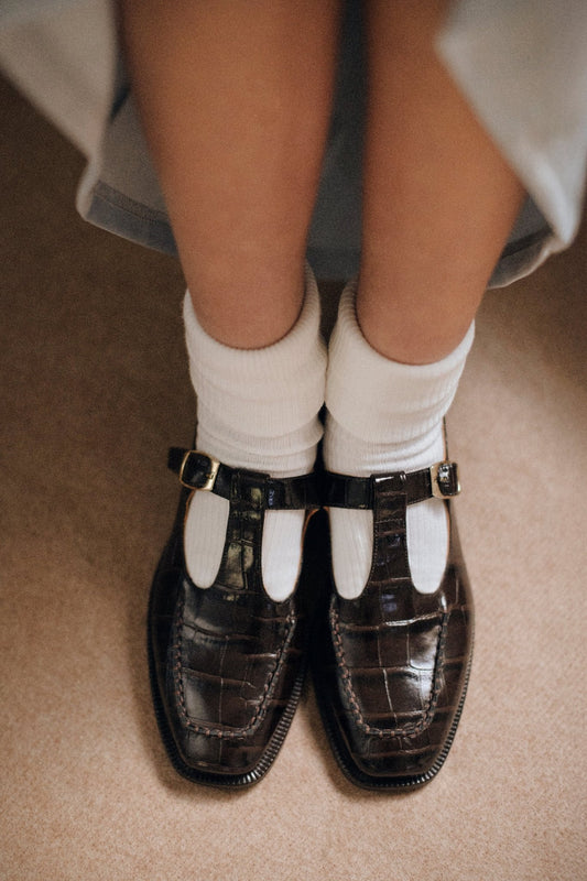 SAM T - BAR Chocolate brown Croc - LAX